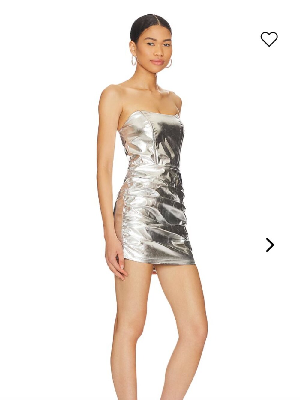 Superdown Nellie Strapless Dress in Silver
